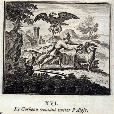 The Raven Wanting to Imitate the Eagle by Francois Chauveau