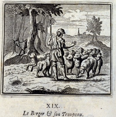 The Shepherd and his Herd (Illustration by François Chauveau) by Francois Chauveau