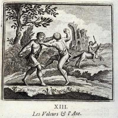 The Thieves and the Donkey (Illustration by François Chauveau) by Francois Chauveau