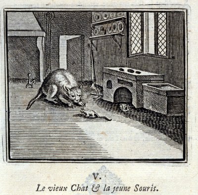 The Old Cat and the Young Mouse by Francois Chauveau