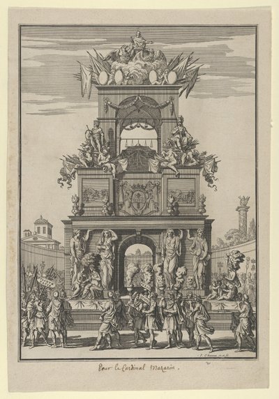 Triumphal arch erected in honor of Cardinal Mazarin after the Treaty of the Pyrenees, ca. 1664-65 by Francois Chauveau