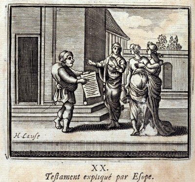 Will Explained by Aesop. Fables by Jean de La Fontaine (1621-95). Illustration by François Chauveau (1613-1676). Edition of 1728. by Francois Chauveau