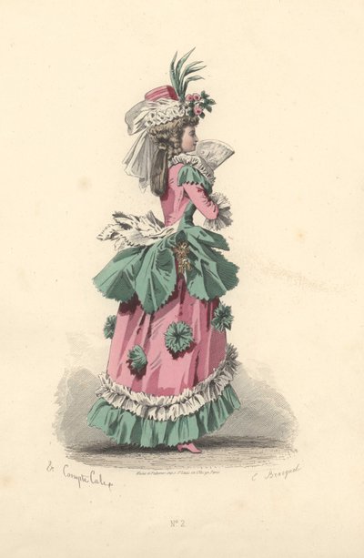 Fashionable Woman in Dress with Rosettes, Era of Marie Antoinette by Francois Claudius Compte Calix