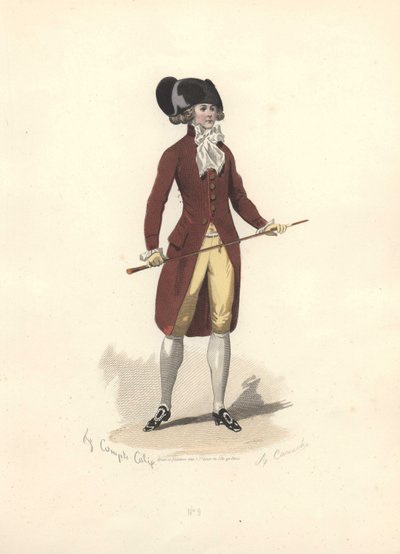 Man in large black bicorn hat, era of Marie Antoinette. by Francois Claudius Compte Calix