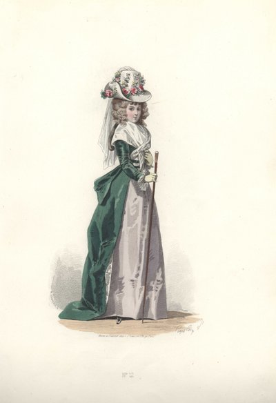 Woman in chapeau and redingote, era of Marie Antoinette by Francois Claudius Compte Calix