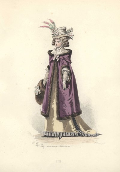 Woman in Fur-Lined Hooded Coat, Era of Marie Antoinette by Francois Claudius Compte Calix
