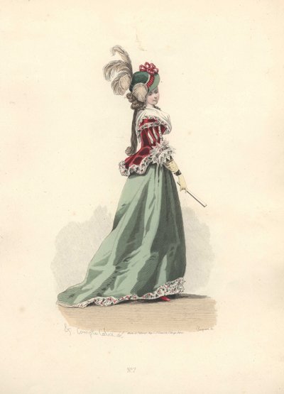 Woman in Jacket and Skirt, Era of Marie Antoinette by Francois Claudius Compte Calix