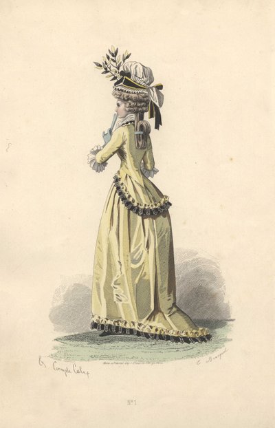 Woman in silk jacket and dress, era of Marie Antoinette by Francois Claudius Compte Calix