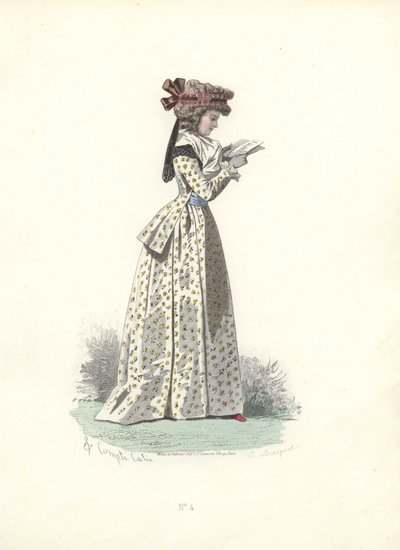 Woman reading a book, era of Marie Antoinette by Francois Claudius Compte Calix