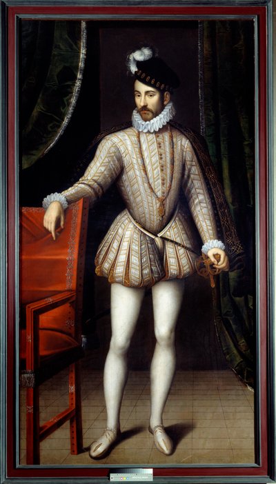 Portrait in foot of Charles IX (1550 - 1574) King of France by François Clouet