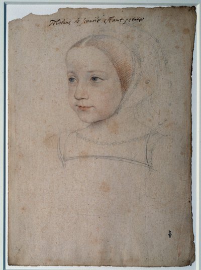 Portrait of Marguerite de France (1523-1574) as a child, daughter of Francois I, Duchess of Savoy by François Clouet