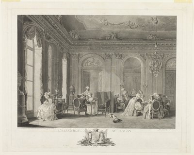 The Assembly in the Drawing Room by Francois Dequevauviller