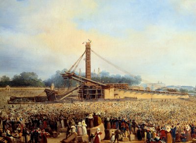Erection of the Obelisk of Luxor, Place de la Concorde by Francois Dubois