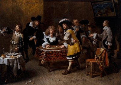 Elegant Company with Backgammon Players ("La Partie De Tric-Trac") by Francois Duchatel