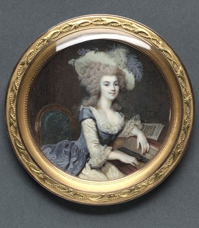 Portrait of a Woman at a Harpsichord by Francois Dumont