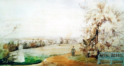 View of the park of Monsieur Geruin at Marly-le-Roi by Francois Edme Ricois