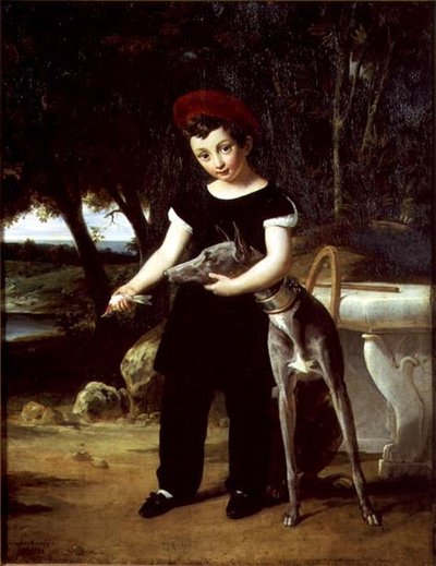 Henri of France Duke of Bordeaux at the Home of the Duchess of Angouleme at the Chateau of Villeneuve lEtang by Francois Edouard Picot