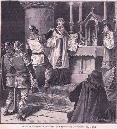 Arrest of Archbishop Geoffrey in a Monastery at Dover AD 1191 by Francois Edouard Zier