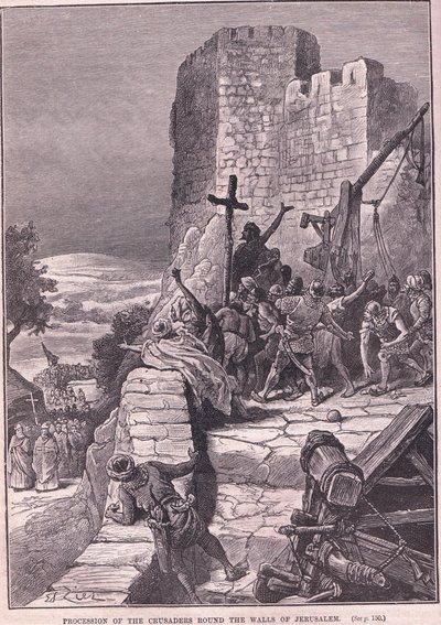 Procession of the Crusaders Round the Walls of Jerusalem AD 1097 by Francois Edouard Zier