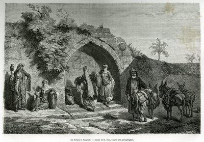 The Fountain at Nazareth (engraving by E. Zier, to illustrate the story La Syria d