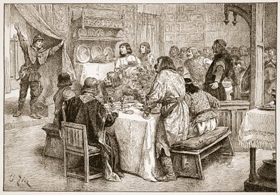 The Messenger Bringing to Harold the News of the Landing of William, Illustration from 