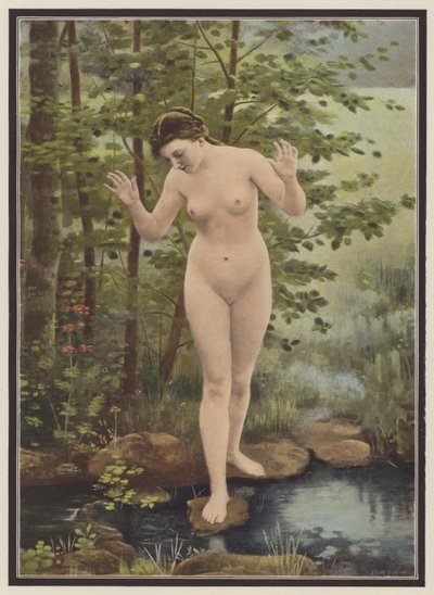 Revelation, a Woman and Her Reflection in Water by Francois Eugene Brillaud