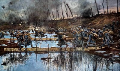 First World War: The Passage of the Yser During the Flanders Offensive in 1917 by Francois Flameng