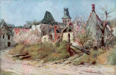 In the Village of Craonnelle, 9th May 1917, 1917, 1926 by Francois Flameng