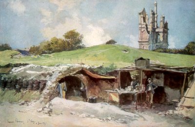 Rescue Station at Mont St Eloi, Artois, France, 6 June 1915 by Francois Flameng