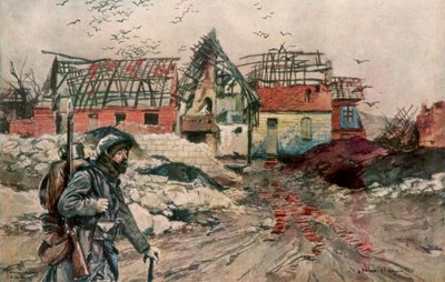 The Ruins of Ablain-Saint-Nazaire, Artois, France by Francois Flameng