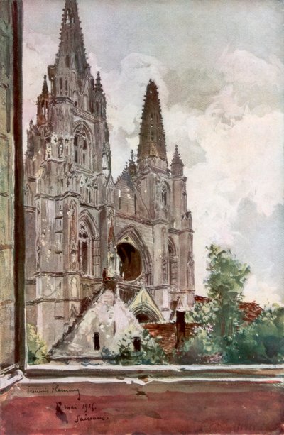The Ruins of Saint Jean des Vignes Abbey, Soissons, France, 17 May 1915, 1926 by Francois Flameng
