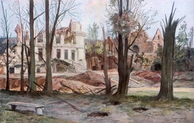 The Ruins of a House, Soupir, First World War, April 1917 by Francois Flameng