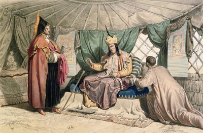 A Kalmuk High Priest with his Ghepi, illustration from 