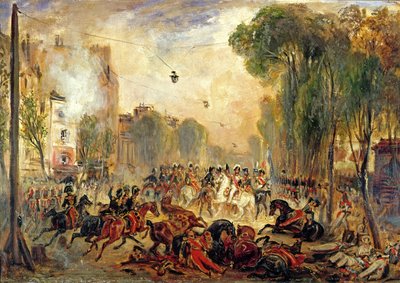 Assassination Attempt on King Louis-Philippe by Giuseppe Fieschi, Boulevard du Temple, 28th July 1835 by Francois Gabriel Guillaume Lepaulle