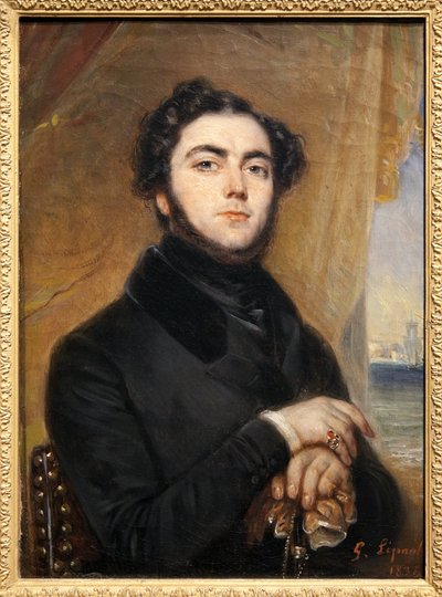 Portrait of Eugene Sue by Francois Gabriel Guillaume Lepaulle