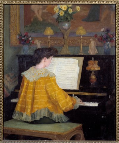 Young Girl at the Piano by Francois Gauzi