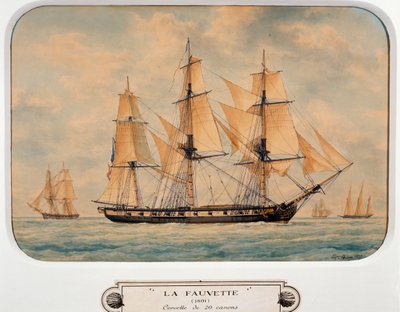 The corvette Fauvette by Francois Geoffroy Roux