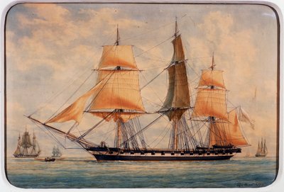 The corvette La Favorita, France by Francois Geoffroy Roux