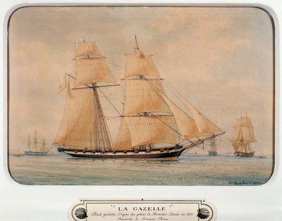 The schooner La Gazelle by Francois Geoffroy Roux