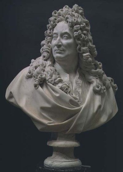 Portrait bust of Nicolas Boileau (1636-1711) by Francois Girardon