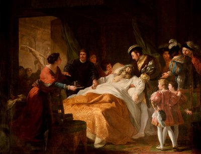 The Death of Leonardo da Vinci in the Arms of Francis I by Francois Guillaume Menageot