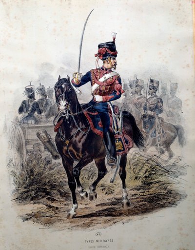 Soldier of the Imperial Guard on Horseback by Francois Hippolyte Lalaisse