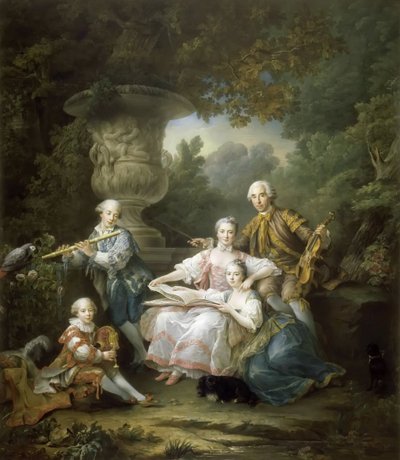 Louis II du Bouchet de Sourches with his Family by Francois Hubert Drouais