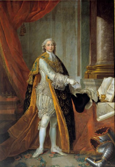 Portrait of Louis Stanislas Xavier of France, Count of Provence, in Great Dress of the Order of the Holy Spirit by Francois Hubert Drouais