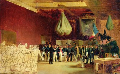 The Chamber of Deputies Presents to the Duke of Orleans, Louis Philippe I, the Act that Calls Him to the Throne and the Charter of 1830, at the Royal Palace, 7th August 1830 by François Joseph Heim