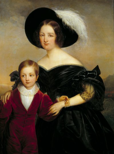 Portrait of Madame Aglae Blenart and Her Son by Francois Josephe Kinson