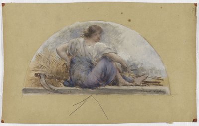 Sketch for the Hôtel de Ville Dining Room in Paris, Harvest or Summer by Francois Lafon