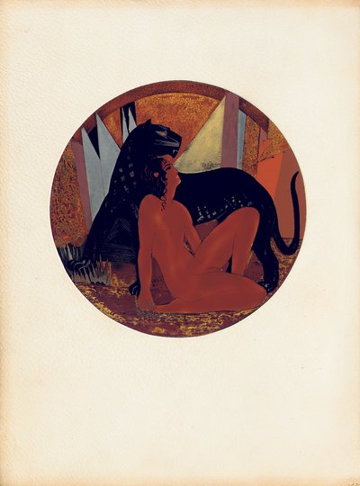 Mowgli and Bagheera, Illustration from 