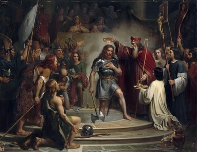Baptism of Clovis at Reims, 25 December 496 by Francois Louis Dejuinne
