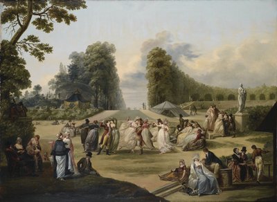 Ball in the Tivoli Gardens, Paris by Francois Louis Joseph Watteau
